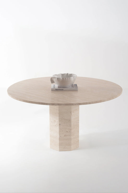 Table à manger AURELIA – Travertin naturel