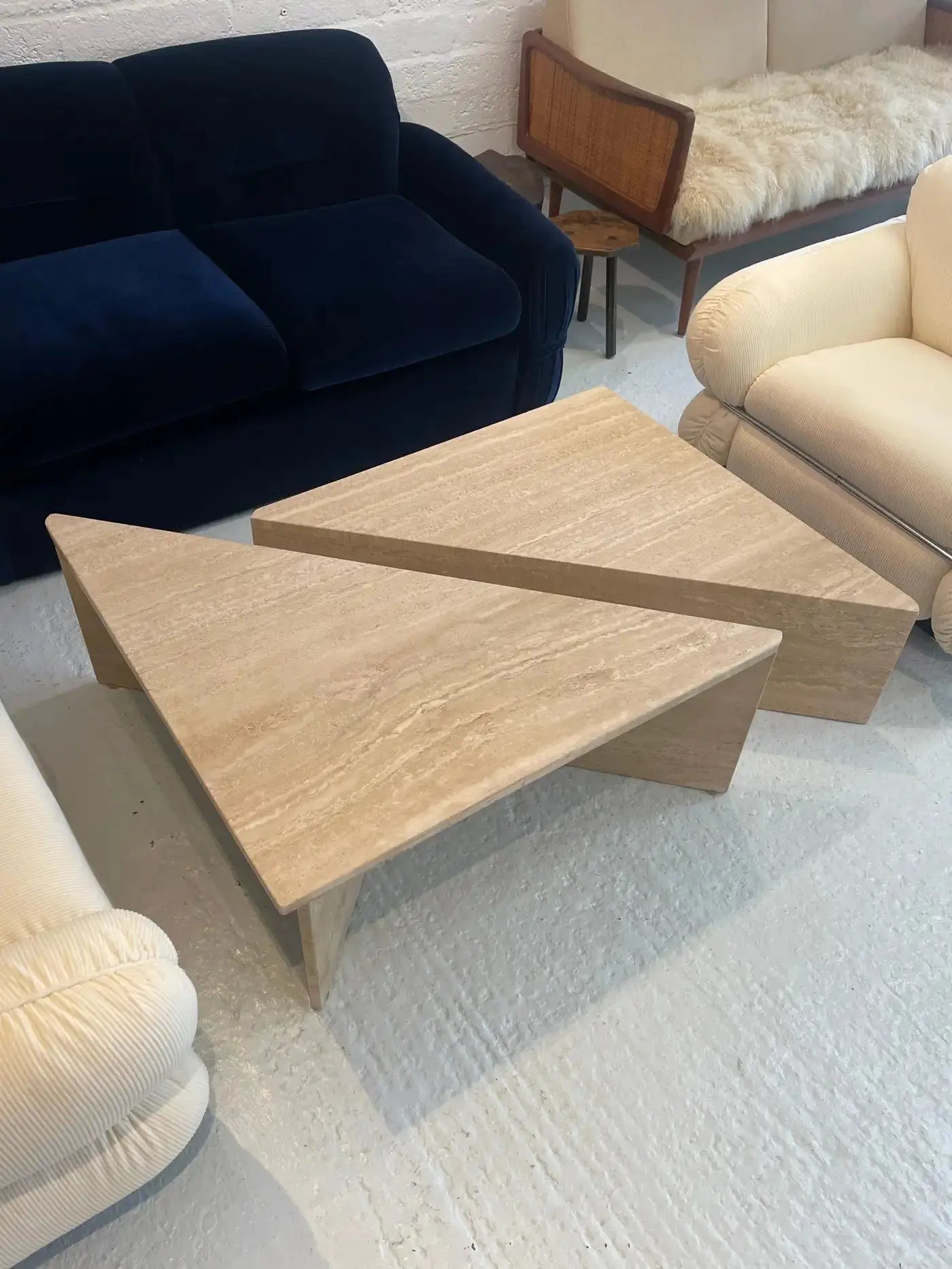 table basse en travertin Chellah - Modernista Maroc