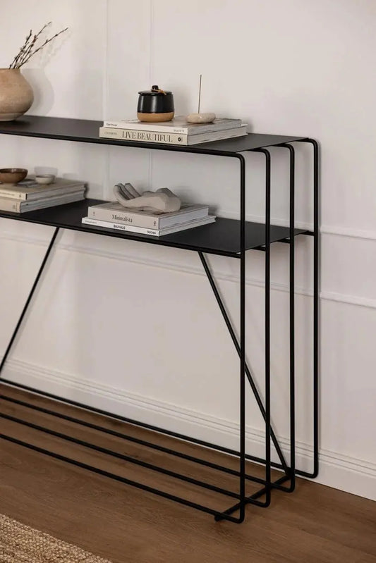 Console Minimaliste en Métal (Noir, Blanc, Beige) Modernista Maroc