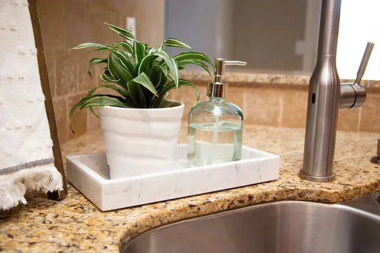 Plateau rectangulaire en Véritable Marbre - Modernista Maroc