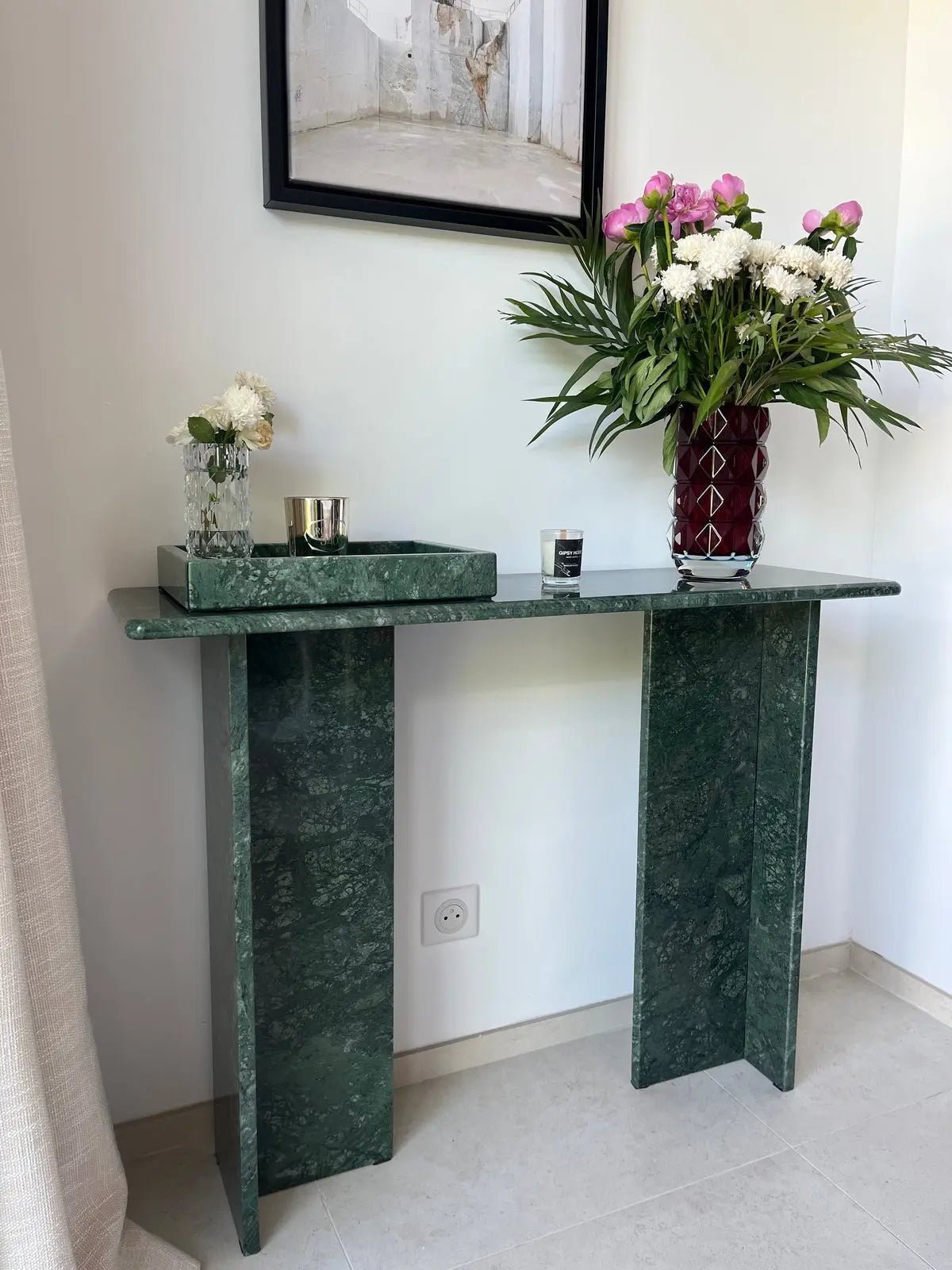 Console en Marbre Vert Guatemala - Modernista Maroc