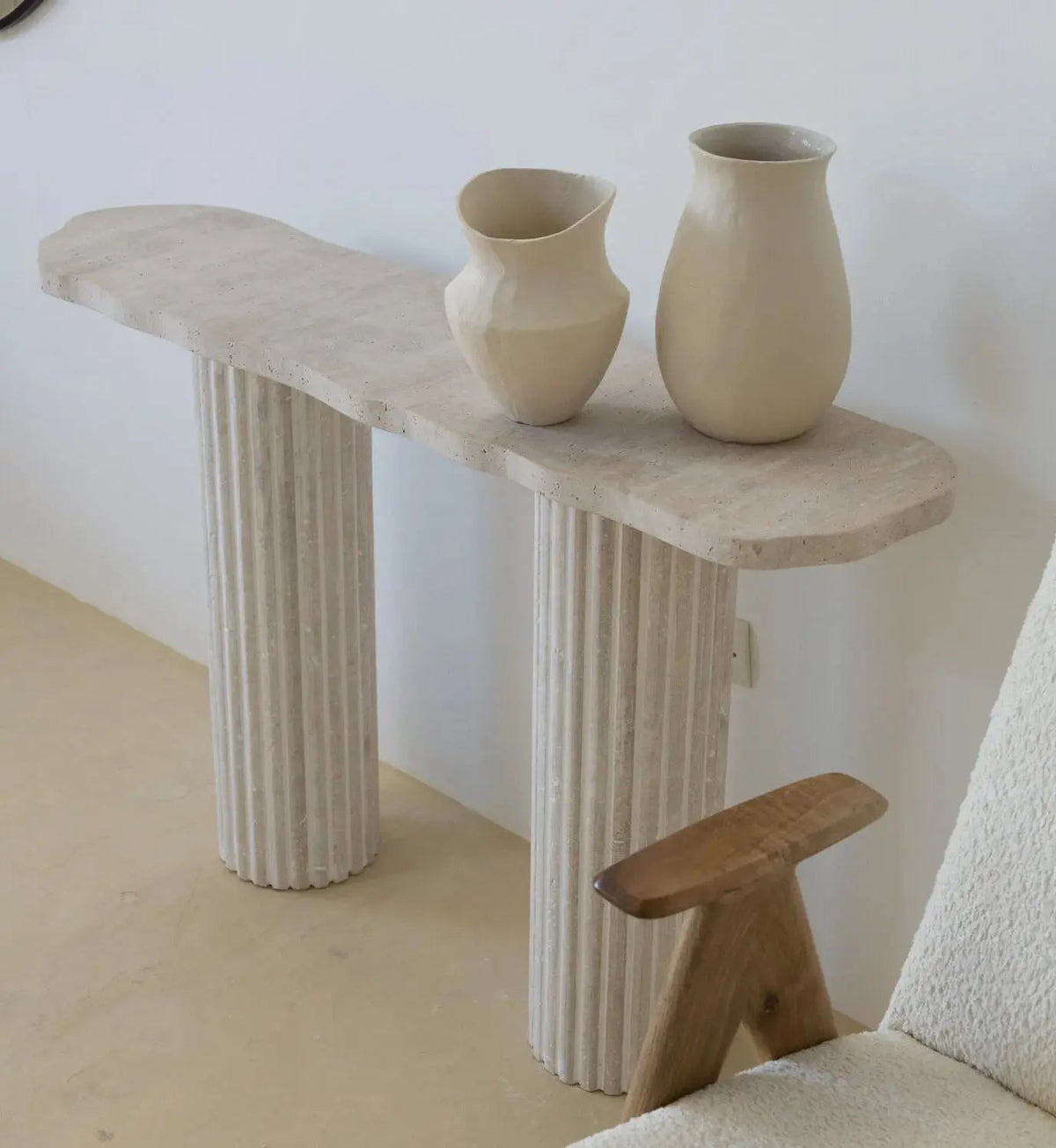 Console en travertin Hercules - Modernista Maroc