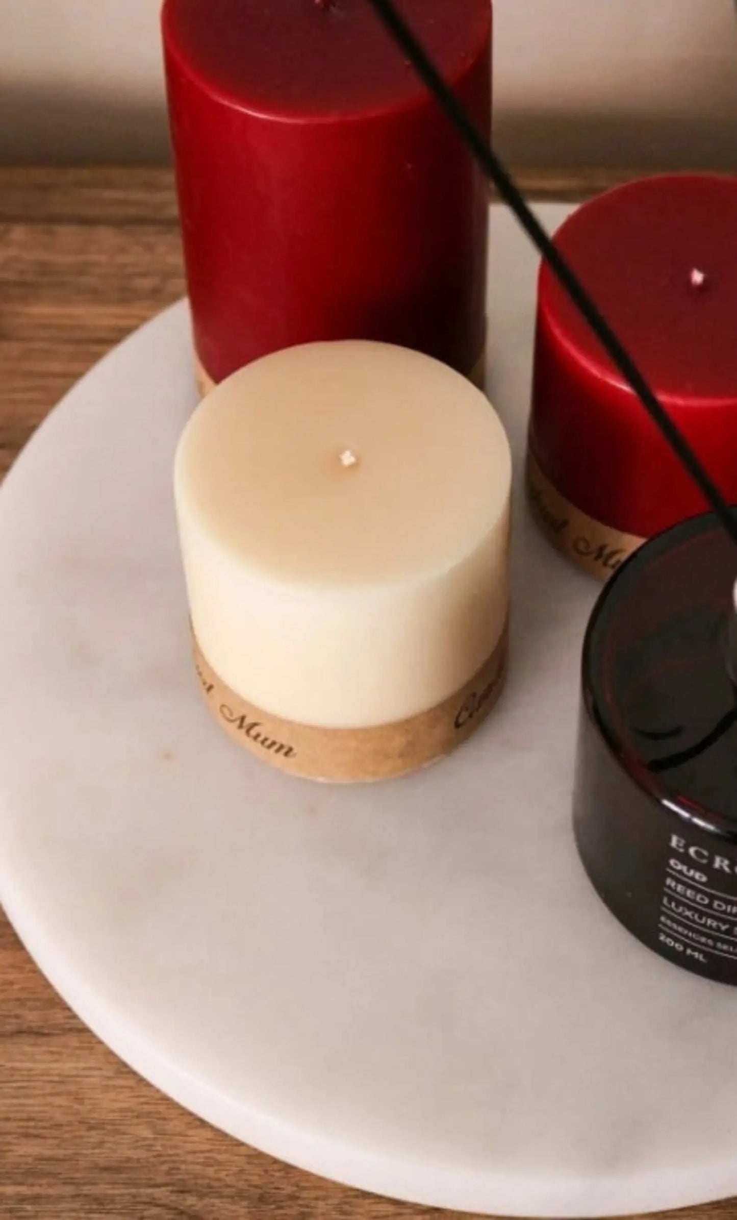 Plateau Rond en Véritable Marbre - Modernista Maroc