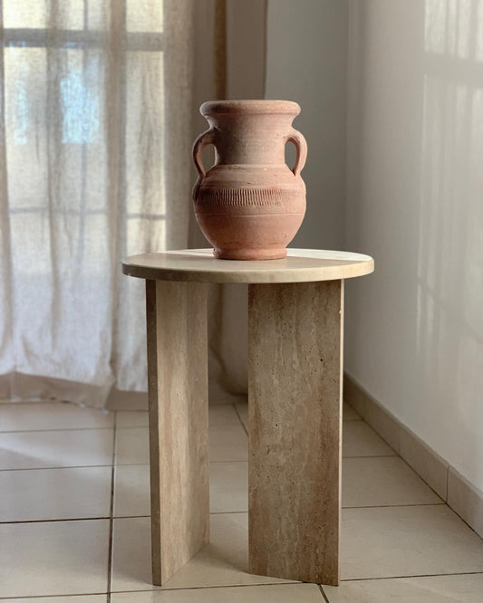 Table d’appoint en travertin Delos Modernista Maroc