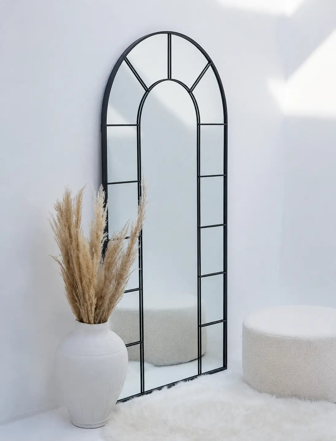 Miroir Arqué noir avec Cadre Divisé ( 4 Dimensions ) - Modernista Maroc