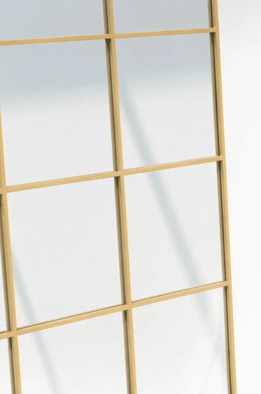 Miroir Fenêtre Rectangulaire Doré - Modernista Maroc