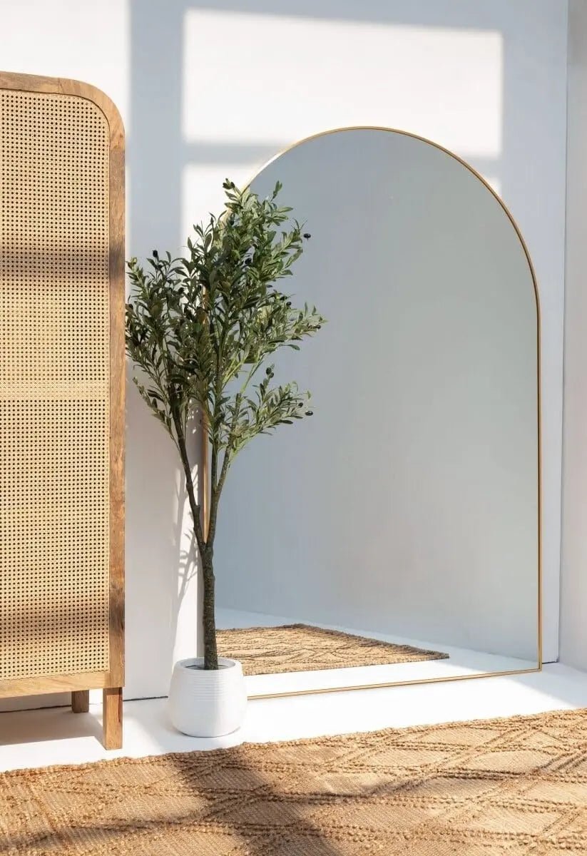 Miroir XXL Arqué Doré - Modernista Maroc
