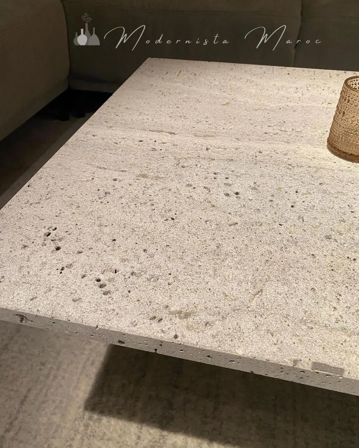Table basse en travertin Jade- Modernista Maroc