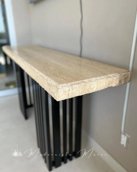 Console d'Entrée en travertin Mogador - Modernista Maroc