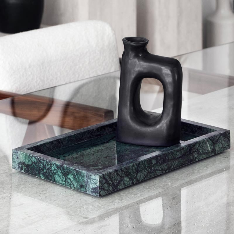 Plateau Rectangulaire en Marbre Vert