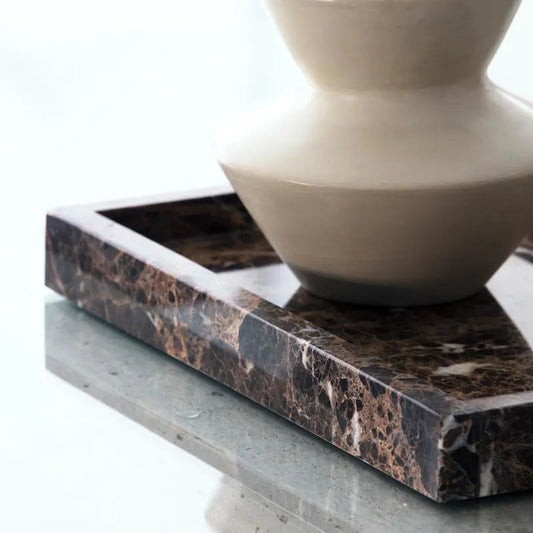 Plateau rectangulaire en Marbre Marron