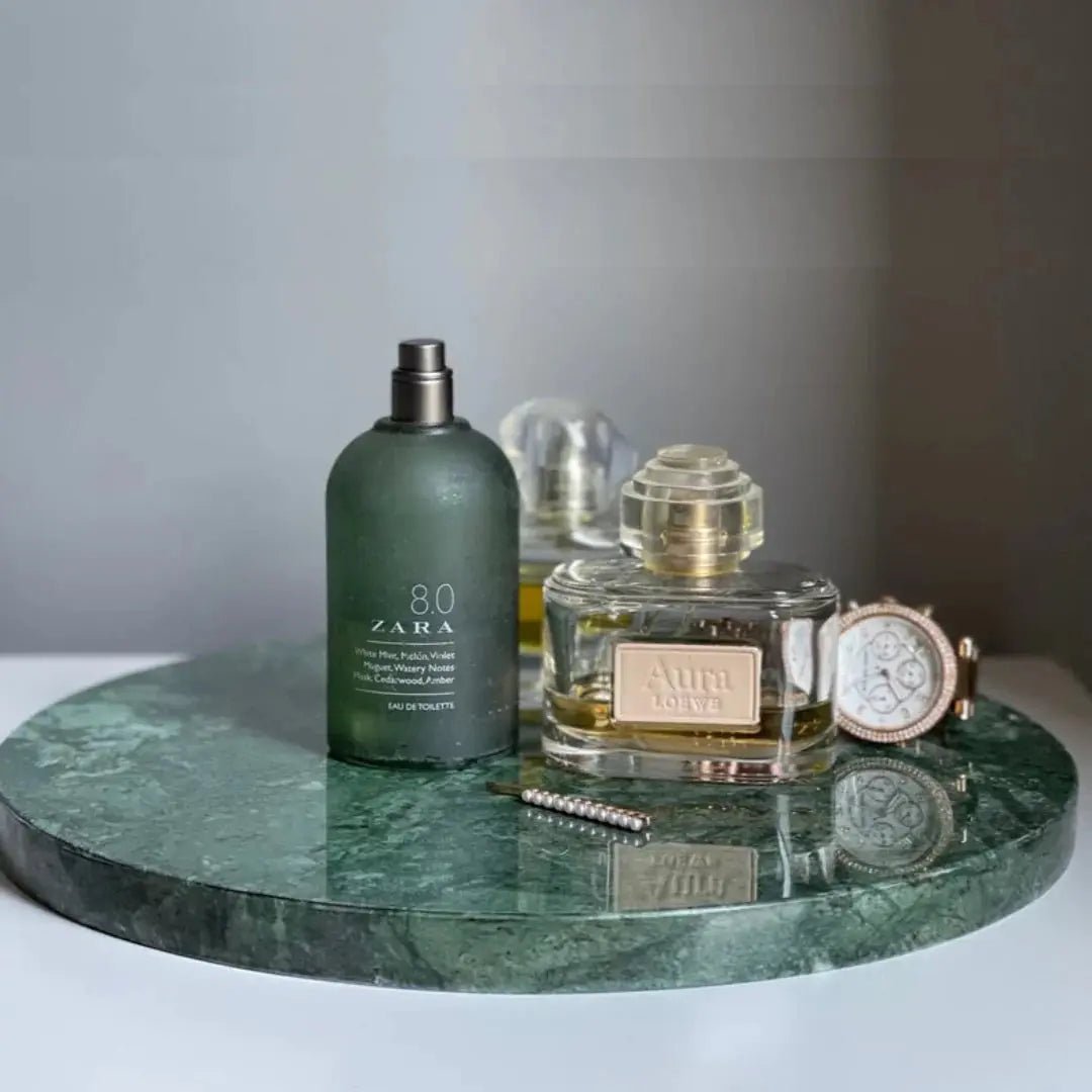 Plateau Rond en Véritable Marbre - Modernista Maroc