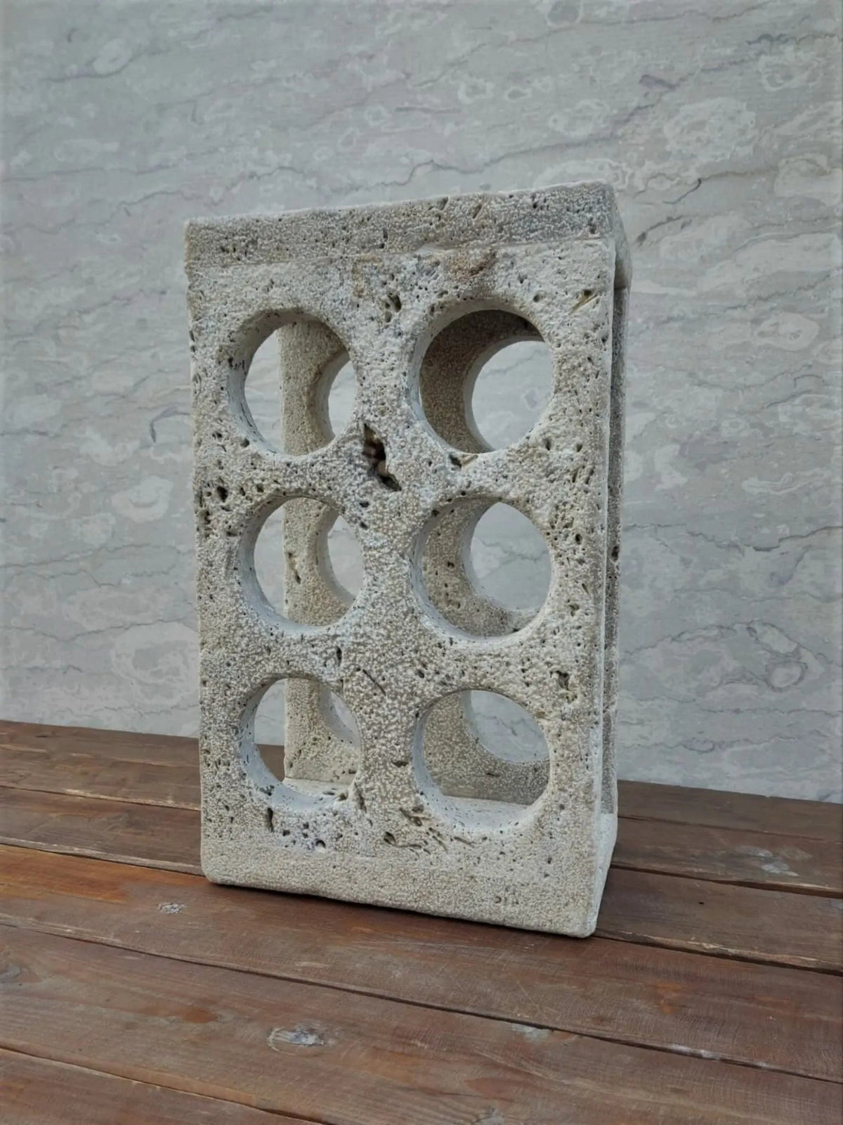 Porte-bouteille antique en travertin romain - Modernista Maroc