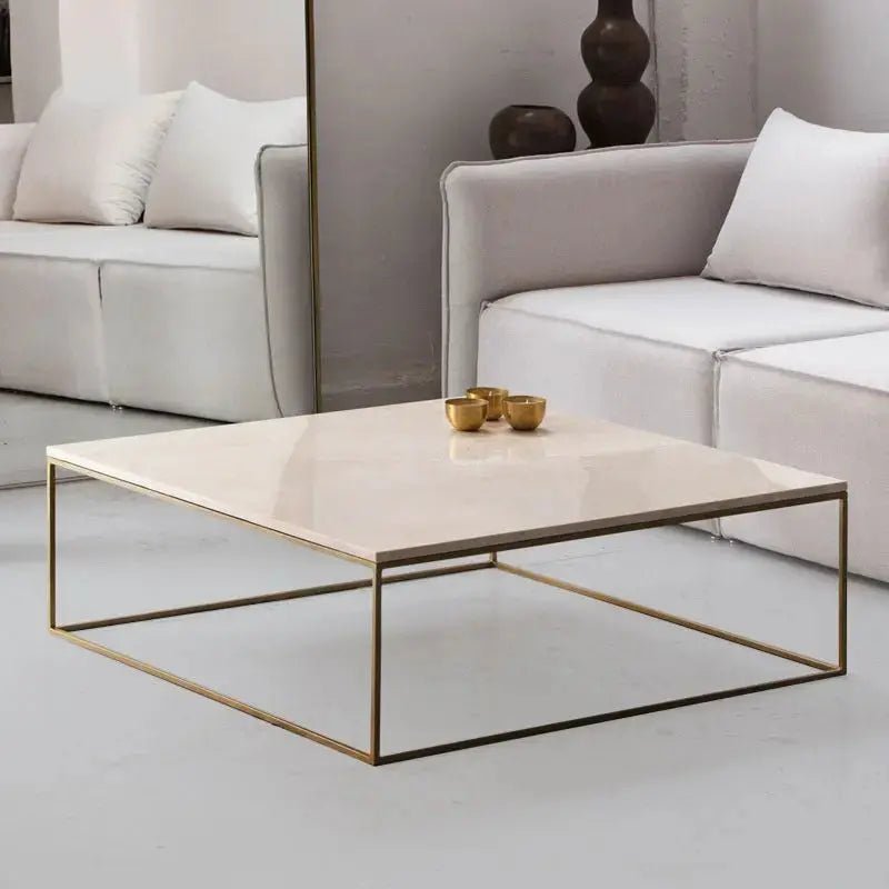 Table Basse Carrée en marbre blanc - Divers Marbre et Dimensions - Modernista Maroc