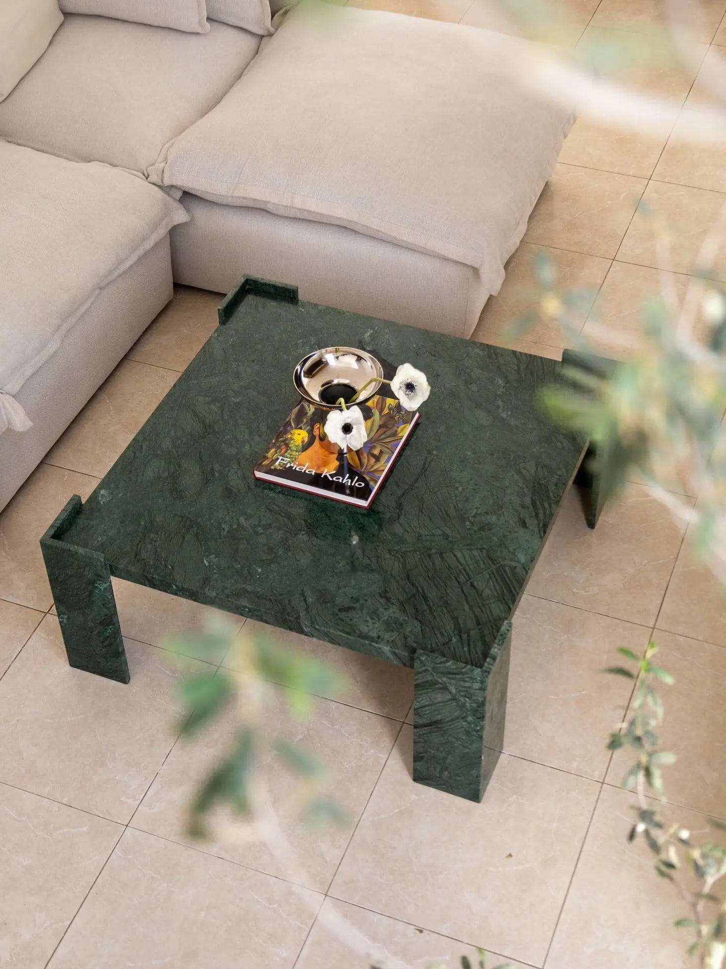 Table basse en marbre vert Ephyra - Modernista Maroc