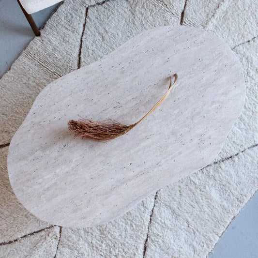 Table basse en travertin Jade- Modernista Maroc