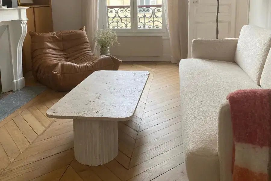 Table basse en travertin Olympia - Modernista Maroc