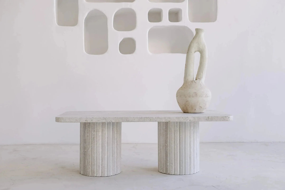 Table basse en travertin Olympia - Modernista Maroc