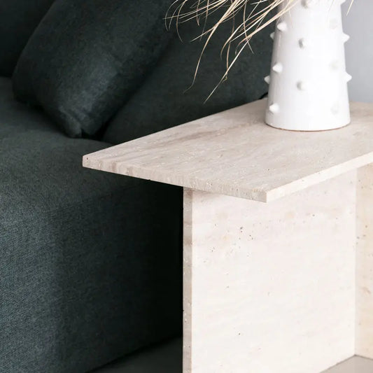 Table d’appoint en travertin Régalia - Modernista Maroc