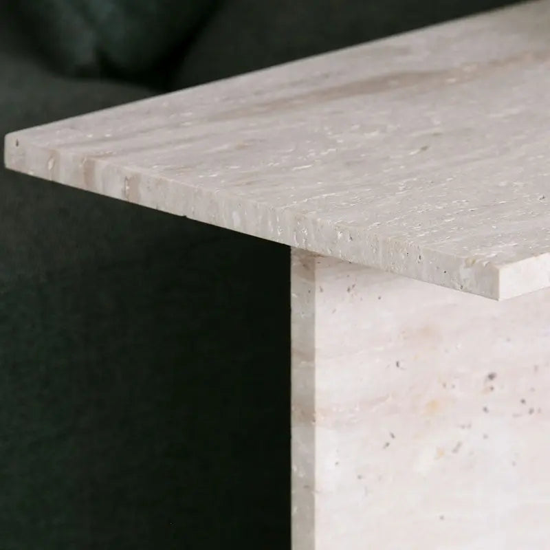 Table d’appoint en travertin Régalia - Modernista Maroc