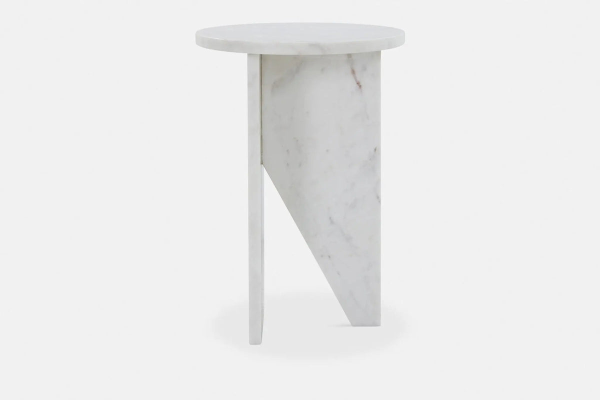 Table d'appoint en Marbre Blanc Saphir - Modernista Maroc