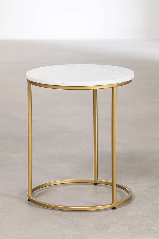 Table d’Appoint Oris – Marbre Véritable Ø40 cm