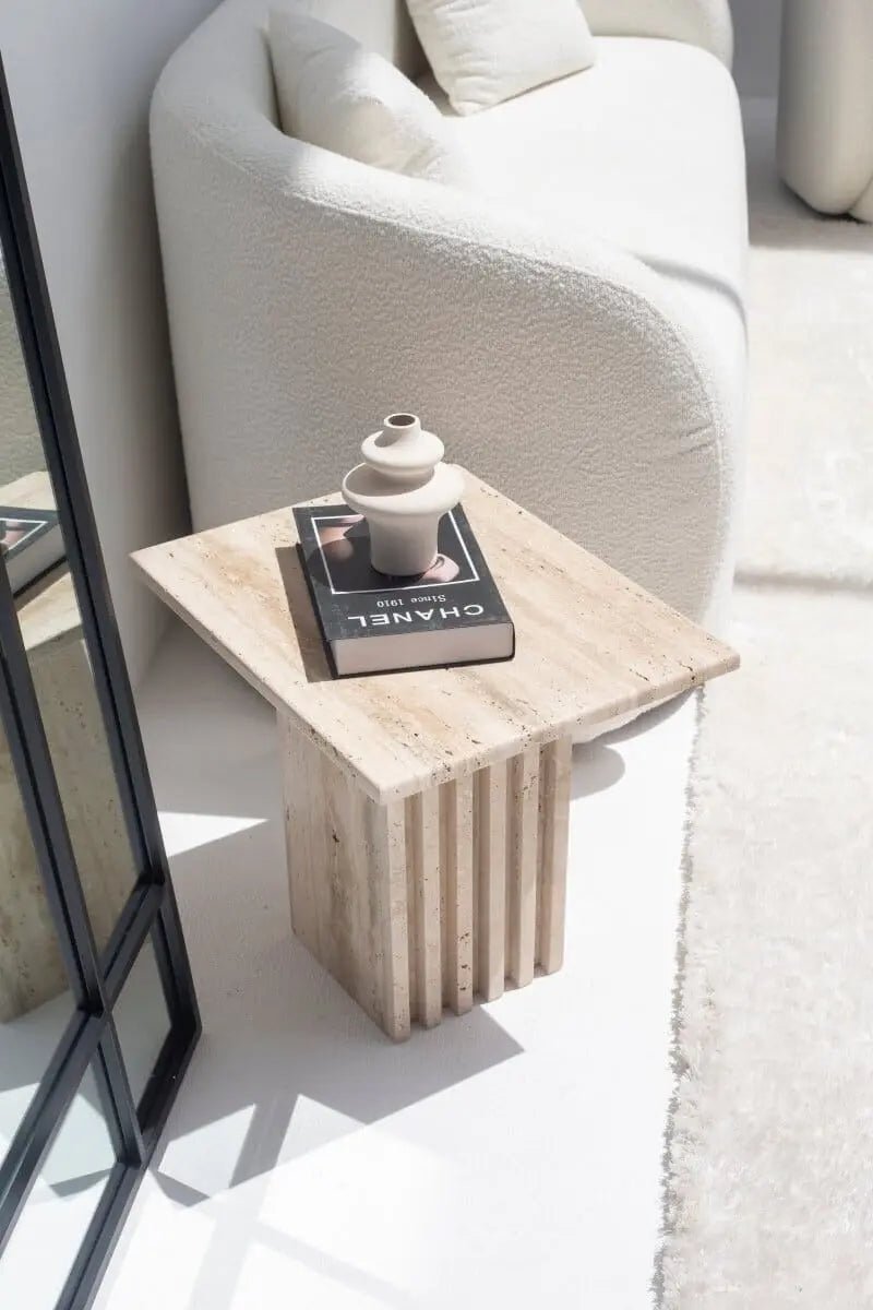 Table d'appoint en travertin - Modernista Maroc