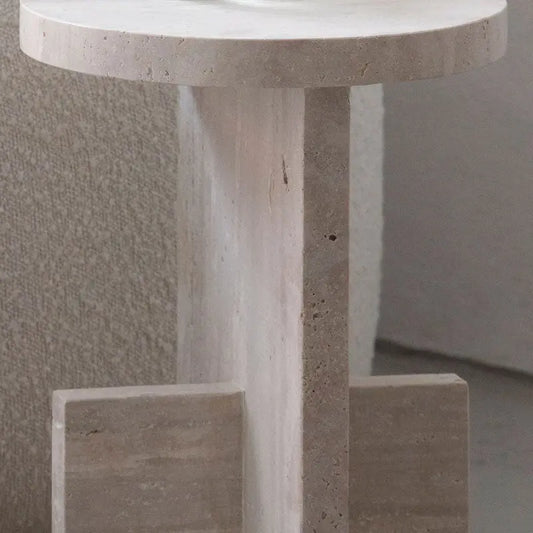 Table d'appoint en travertin Cristallin - Modernista Maroc