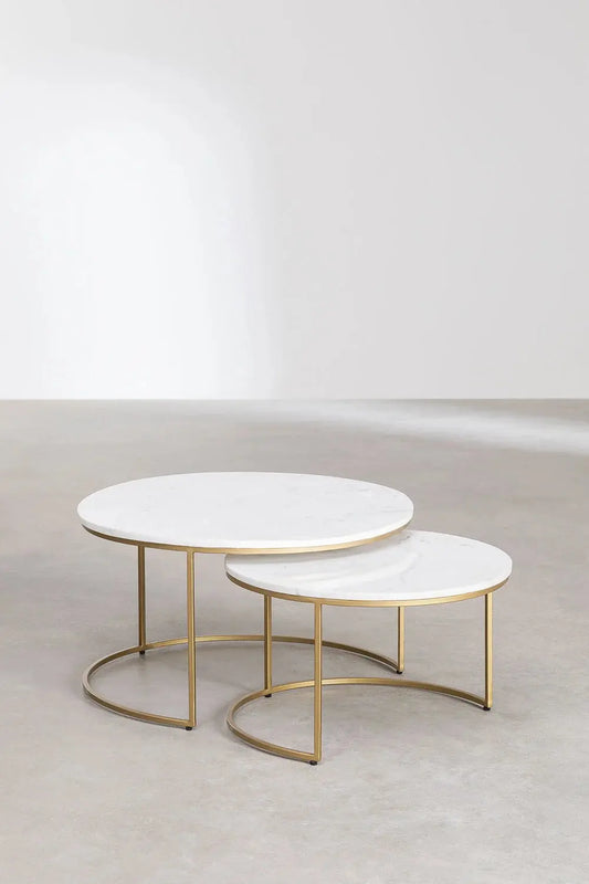 Tables Gigognes en Marbre – Oréa | Véritable Marbre Blanc Modernista Maroc