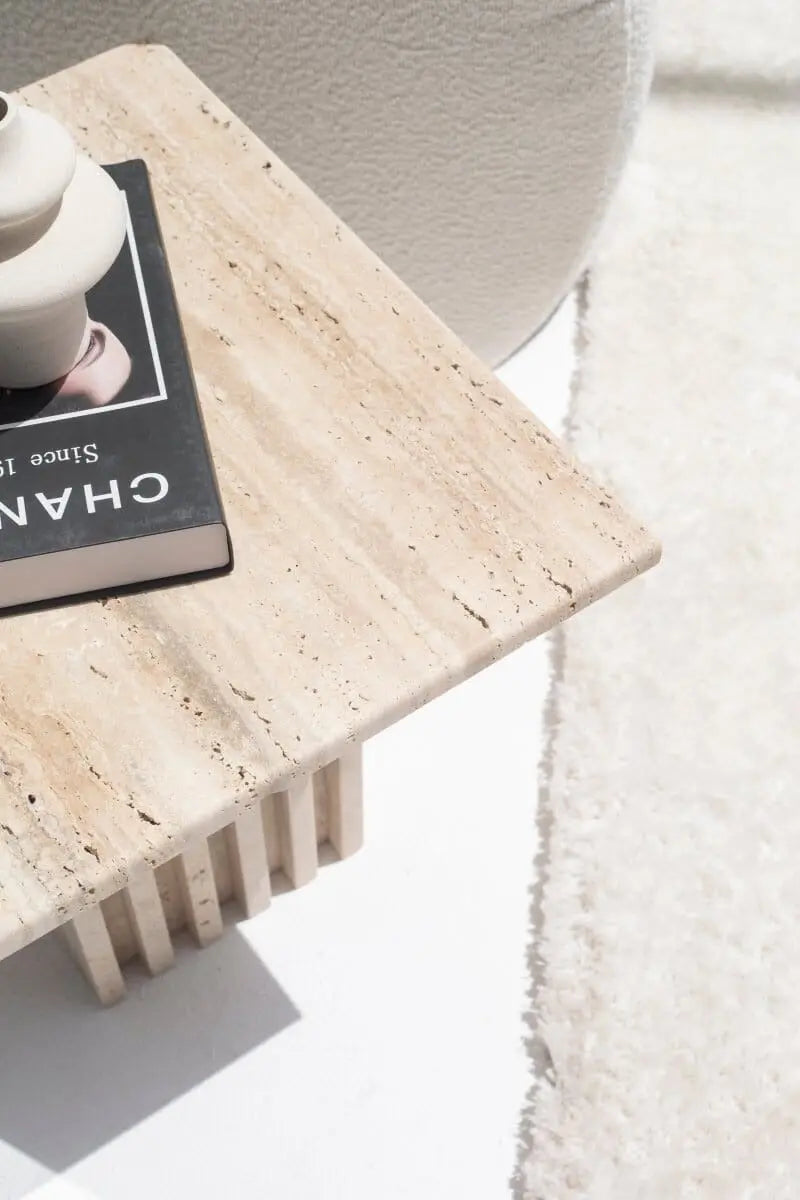 Table d'appoint en travertin - Modernista Maroc