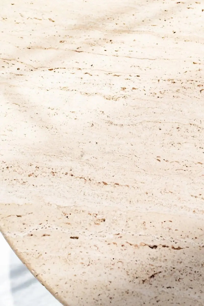 Table d'appoint ronde en travertin - Modernista Maroc