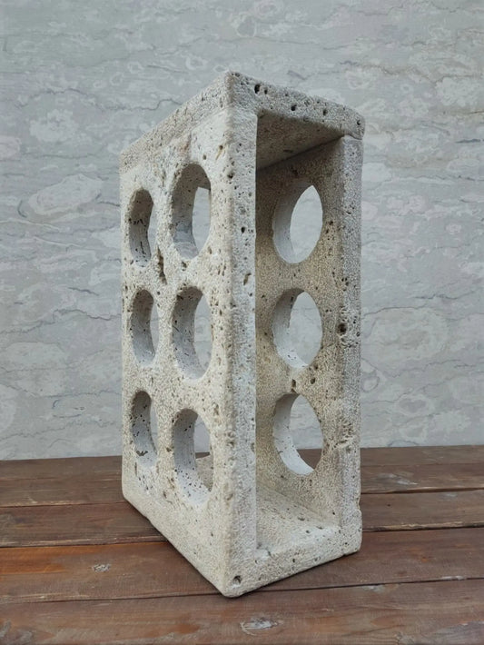 Porte-bouteille antique en travertin romain - Modernista Maroc