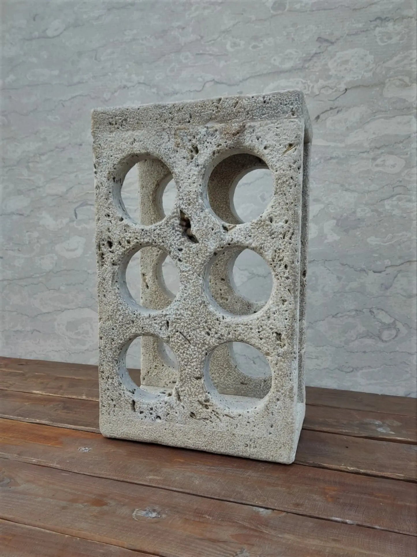 Porte-bouteille antique en travertin romain - Modernista Maroc