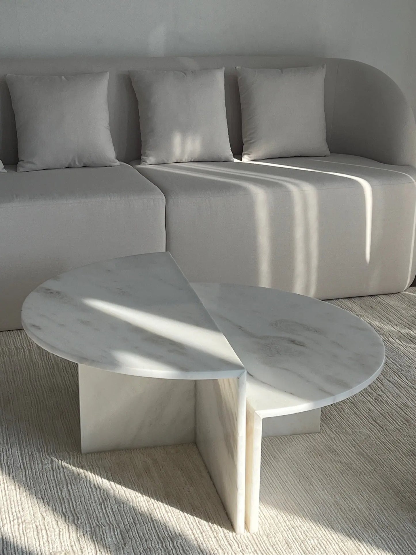 Table basse en marbre Blanc - Nola - Modernista Maroc