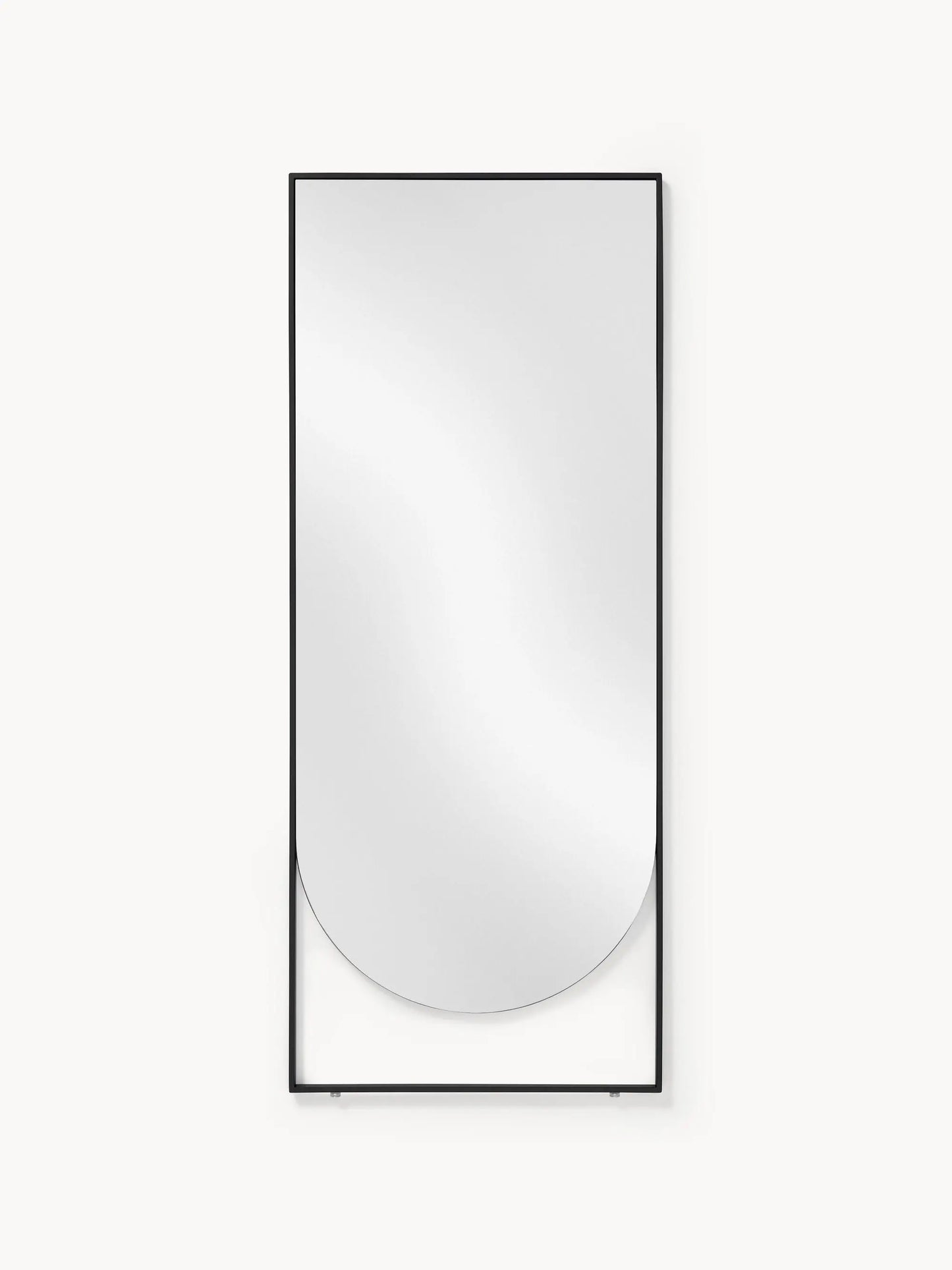 Miroir Noir Rectangulaire avec Détail Arrondi - 160 cm x 65 cm