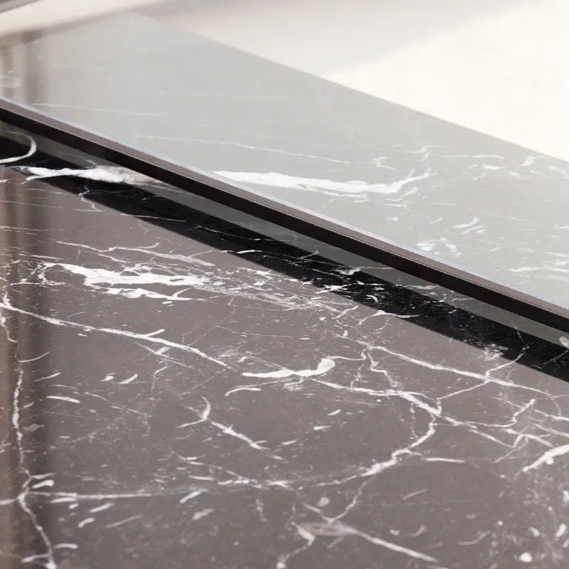 Duo de Tables Basses en Verre et Marbre Noir