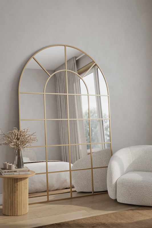 Miroir Arqué Doré XXL (210 × 140 cm) Modernista Maroc