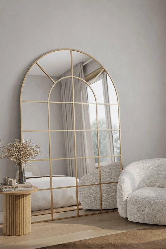 Miroir Arqué Doré XXL (210 × 140 cm) Modernista Maroc