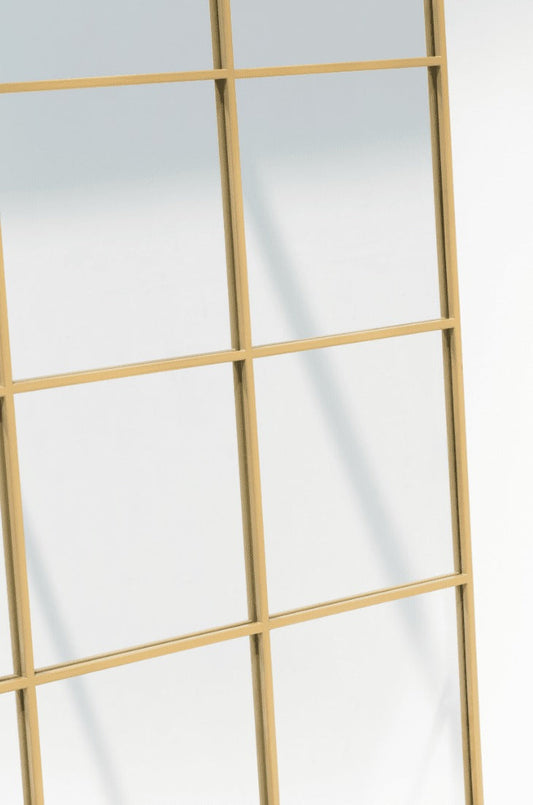 Miroir Fenêtre Rectangulaire Doré Modernista Maroc