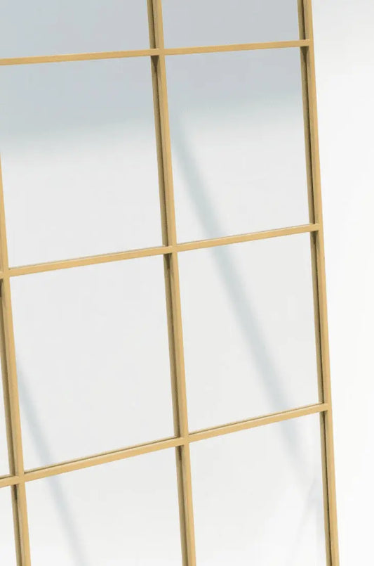 Miroir Fenêtre Rectangulaire Doré Modernista Maroc