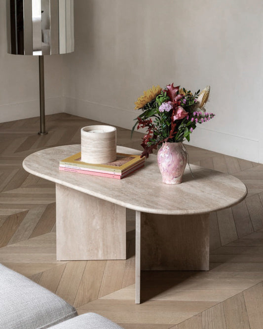 Table Basse Spinelle en Travertin Modernista Maroc