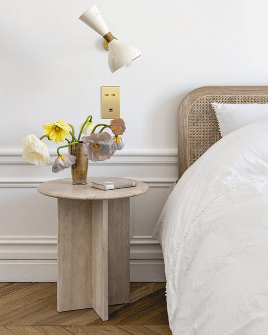 Table d'appoint en travertin Magnifis