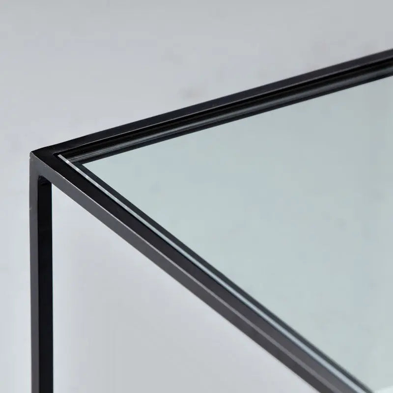 Table Basse en Verre et Marbre Blanc