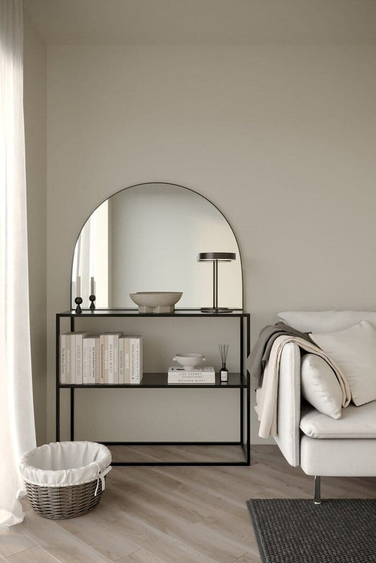 Miroir Console Arqué Noir — Élégance & Sobriété
