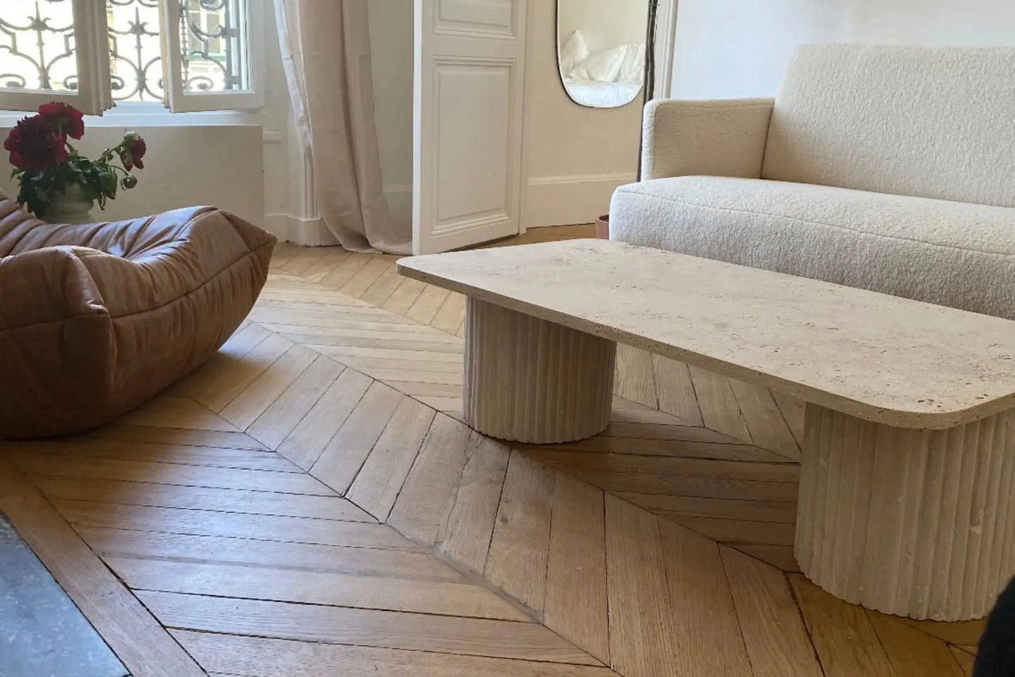 Table basse en travertin Olympia - Modernista Maroc