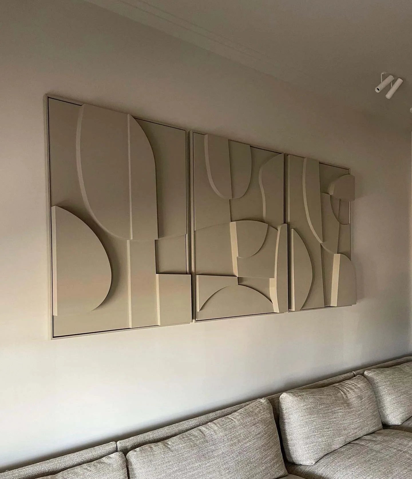 Trio de Tableaux Abstraits en Relief 3D