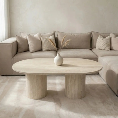 Table basse KYRENE en travertin Modernista Maroc