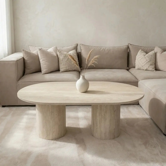 Table basse KYRENE en travertin Modernista Maroc