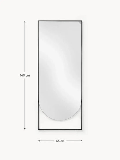 Miroir Noir Rectangulaire avec Détail Arrondi - 160 cm x 65 cm