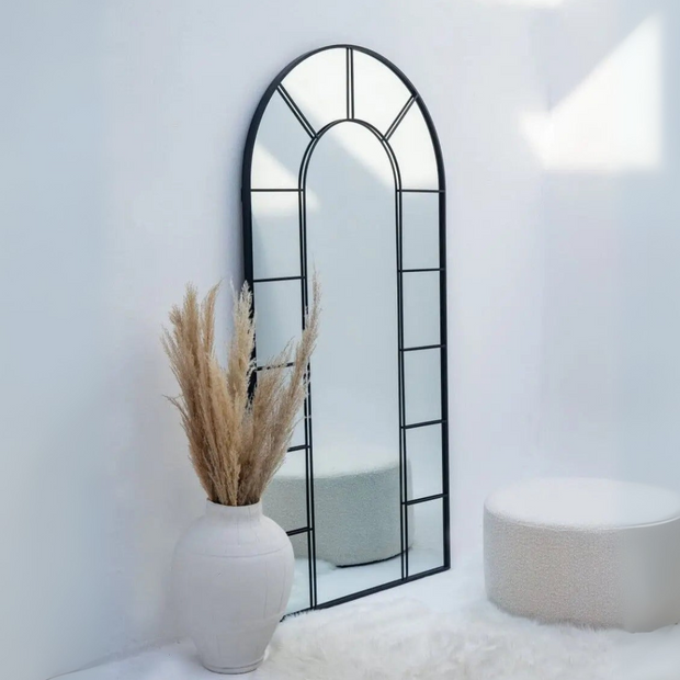 Miroir Arqué noir avec Cadre Divisé ( 4 Dimensions )